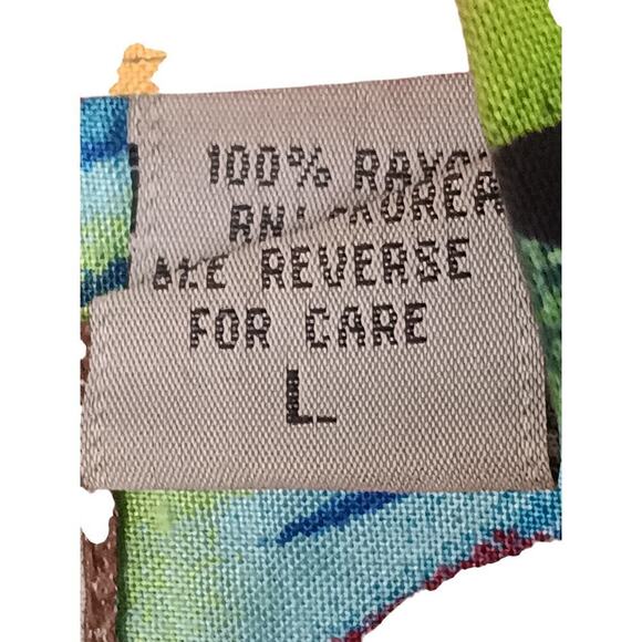 Pineapple Connection Hawaiian Shirt Mens Large Parrot Tropical Rayon Aloha Luau - Picture 11 of 12